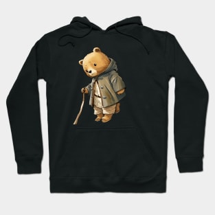 Cute Bear Cartoon Adventurer Adorable Kawaii Animal Hoodie